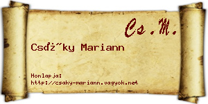 Csáky Mariann névjegykártya