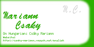 mariann csaky business card